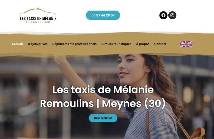 site web Les taxis de Mélanie