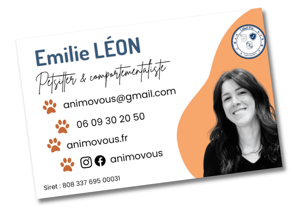 carte de visite professionnel canin