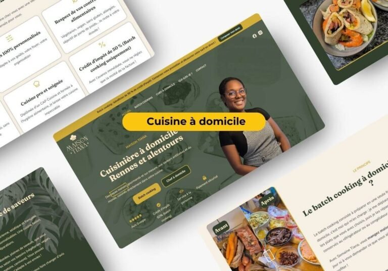 Création site web cuisine domicile